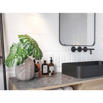 Вставка Cersanit (Церсанит) Evolution диагонали черно-белый (EV2G442) 20х44 см