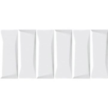 Настенная плитка Cersanit (Церсанит) Evolution рельеф кирпичи белый (EVG053) 20х44 см