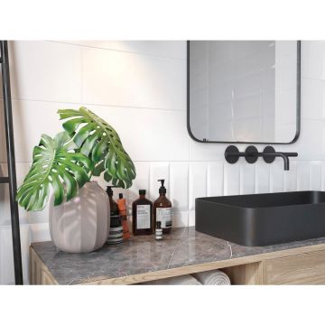 Настенная плитка Cersanit (Церсанит) Evolution рельеф кирпичи белый (EVG053) 20х44 см