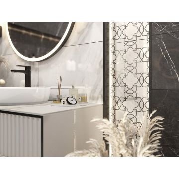 Вставка Cersanit (Церсанит) Royal Stone белая узор 16015 29,8х59,8 см