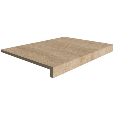 Ступень Italon (Италон) Travertino фронт. Травертино Романо 33х60 см, толщ. 1 см (620070000511)