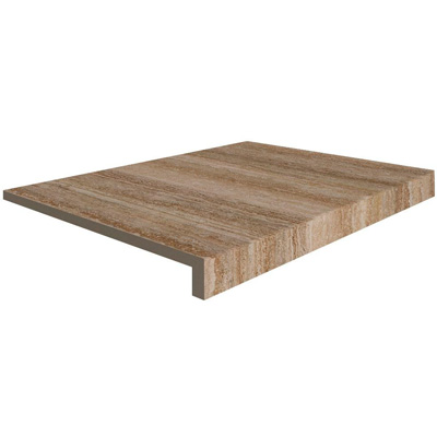 Ступень Italon (Италон) Travertino фронт. Травертино Силвер 33х60 см, толщ. 1 см (620070000512)