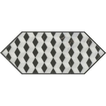 Декор Kerama marazzi (Керама Марацци) Келуш 4 черно-белый 14х34 см (HGD/A483/35006)