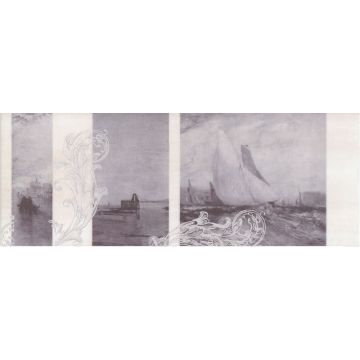 Декор Kerama marazzi (Керама Марацци) Ньюпорт Корабли фиолетовый 15х40 см (STG/C207/15010)