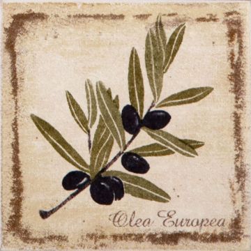Декор Kerama marazzi (Керама Марацци) Прованс ветка оливы 9.8х9.8 см (A1912/1221H )