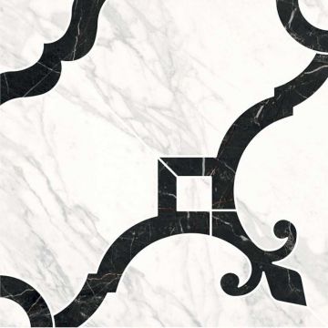 Декор Kerama marazzi (Керама Марацци) Фрагонар наборный белый 1/4 розона 30х30 см (ID88)