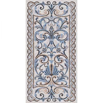 Керамогранит Kerama Marazzi (Керама Марацци) Ковры Мозаика синий декорированный лаппатированный 119,5х238,5 см (SG590902R)