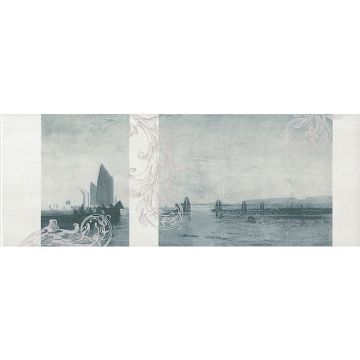 Декор Kerama Marazzi (Керама Марацци) Ньюпорт Корабли зеленый 15х40 см (STG/ B208/ 15016)