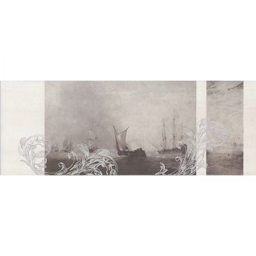 Декор Kerama Marazzi (Керама Марацци) Ньюпорт Корабли коричневый 15х40 см (STG/ A206/ 15010)