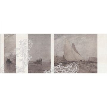 Декор Kerama Marazzi (Керама Марацци) Ньюпорт Корабли коричневый 15х40 см (STG/ A207/ 15010)