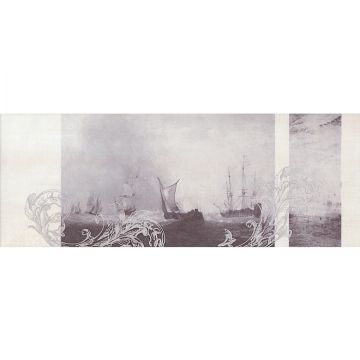 Декор Kerama Marazzi (Керама Марацци) Ньюпорт Корабли фиолетовый 15х40 см (STG/ C206/ 15010)