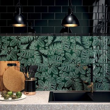 Плитка Kerama Marazzi (Керама Марацци) Сантана зеленый темный 15х15 см (17070)