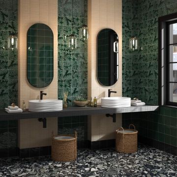 Плитка Kerama Marazzi (Керама Марацци) Сантана зеленый темный 15х15 см (17070)