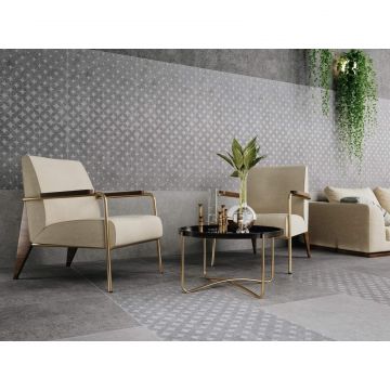 Керамогранит Kerama Marazzi (Керама Марацци) Фондамента серый декорированный обрезной 60х60 см (DL601000R)