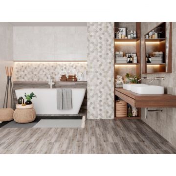 Настенная плитка LB Ceramics (Lasselsberger Ceramics) Гексацемент серая 20х60 см 1064-0293