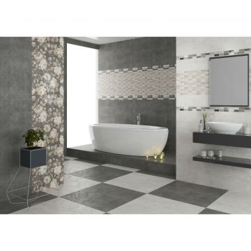 Бордюр Lasselsberger (LB Ceramics) Fiori grigio многоцветный 7.5х20 см (1501-0100)