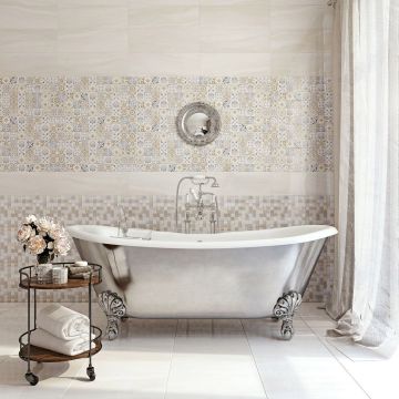 Декор Lasselsberger (LB Ceramics) Tender Marble цветы голубой 1064-0041 20х60