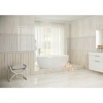 Декор Lasselsberger (LB Ceramics) Tender Marble цветы голубой 1064-0041 20х60