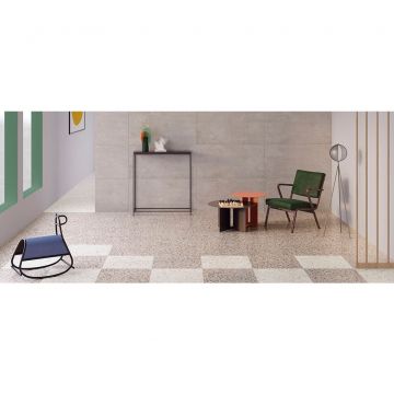 Мозаичный микс Vitra (Витра) Beton-Terrazzo 5х10 см Темный лаппатированный R9 Ректификат K9498938LPR