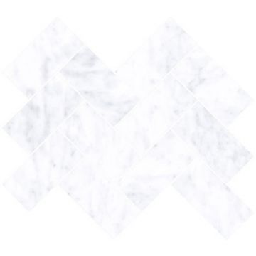 Мозаика Vitra (Витра) Marmori 5х10 см Шеврон Каррара Белый лаппатированная R9 Ректификат K9465688LPR