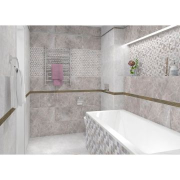 Мозаика Vitra (Витра) Marmori 5х10 см Шеврон Каррара Белый лаппатированная R9 Ректификат K9465688LPR