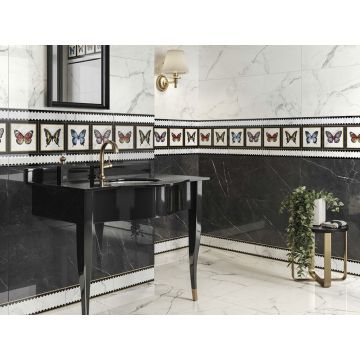 Плитка Villeroy and Boch (Виллерой энд Боч) Victorian by Mary Katrantzou Marble Black GLS 7R 20х20 см (K1222MK900)