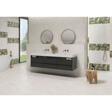 Настенная плитка El Molino (Эль Молино) Studio Hojas Perla 30х90 см (78802546)