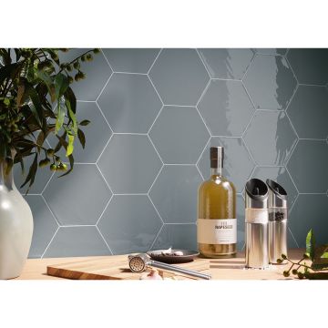 Настенная плитка Cifre Ceramica (Сифре Керамика) Kane hexagon sky 16x18 см глянцевая