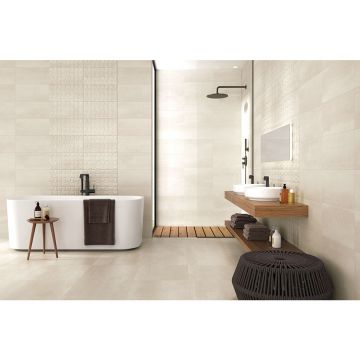 Стена Keraben Barrington art white 25x50 см мат.