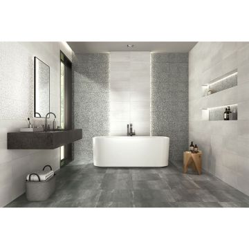 Стена Keraben Barrington art white 25x50 см мат.