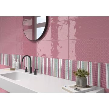 Настенная плитка Azulev (Азулев) Diverso Rev Decor Rosa Slimrect Pri 25x65 см (915471)
