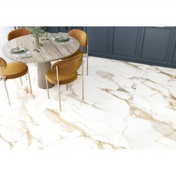 Керамогранит Alma Ceramica (Альма Керамика) Calacatta Oro 57х114х0,85 см Лаппатированный GFA114CLR04L