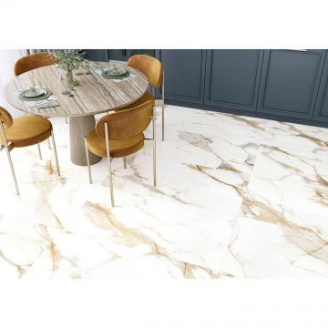 Керамогранит Alma Ceramica (Альма Керамика) Calacatta лаппатированный Oro 57х57х0,85 см GFA57CLR04L