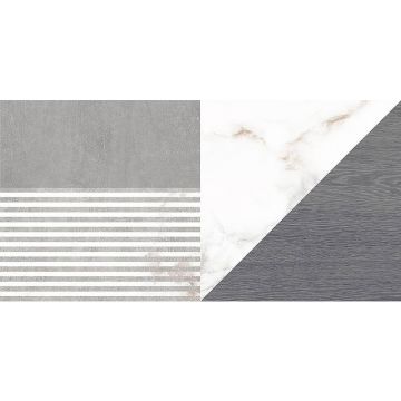 Плитка настенная Laparet (Лапарет) Savage серая узор 34078 25х50 см