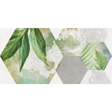 Плитка настенная Laparet (Лапарет) Focus зеленая ботаника 34090 25х50 см