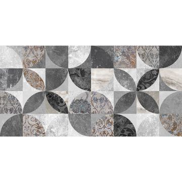 Плитка настенная Laparet (Лапарет) Focus серая узор 34085 25х50 см