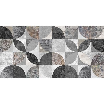 Плитка настенная Laparet (Лапарет) Focus серая узор 34085 25х50 см