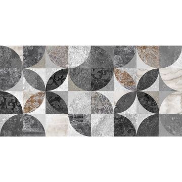 Плитка настенная Laparet (Лапарет) Focus серая узор 34085 25х50 см