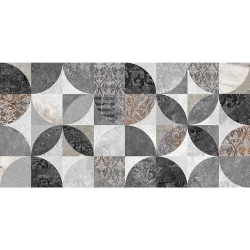 Плитка настенная Laparet (Лапарет) Focus серая узор 34085 25х50 см