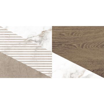 Плитка настенная Laparet (Лапарет) Savage коричневая узор 34079 25х50 см