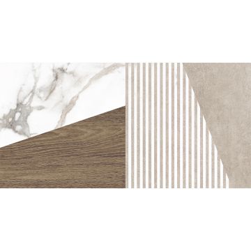 Плитка настенная Laparet (Лапарет) Savage коричневая узор 34079 25х50 см