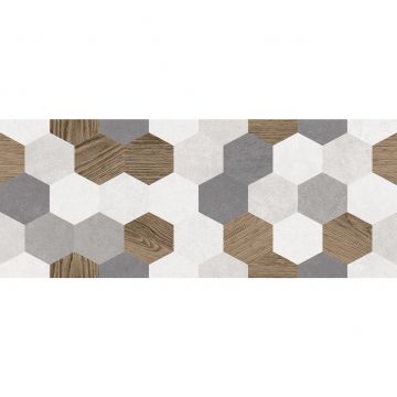 Плитка настенная Laparet (Лапарет) Betonhome серая мозаика 20х50 см