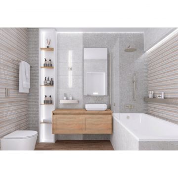 Плитка керамическая Laparet (Лапарет) Era настенная серая 18-01-06-3628 30х60 см