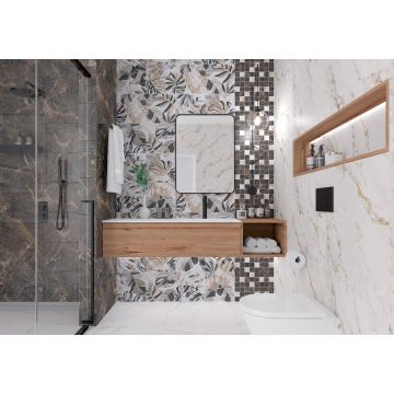 Плитка керамическая Laparet (Лапарет) Kanzas Мозаика микс коричневая 29,7х29,7 см