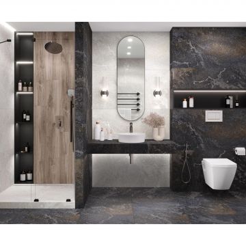 Керамогранит Laparet (Лапарет) Blaze Nero 60х60 см Графитовый Сатинированный Карвинг