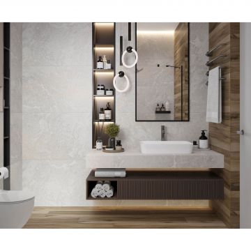 Керамогранит Laparet (Лапарет) Blaze Silver 60х60 см Светло-серый Сатинированный Карвинг