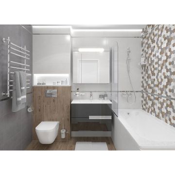 Бордюр Laparet (Лапарет) метал. серебро глянцевый 1,5х120 см 51515120B