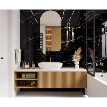 Керамогранит Laparet Flash Black черный 60x120 см полированный