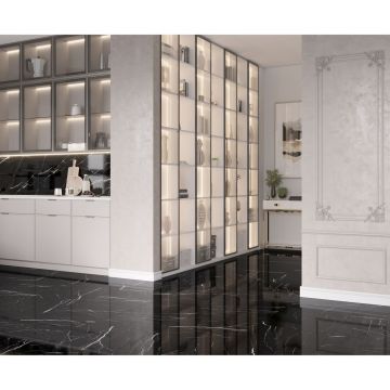Керамогранит Laparet Flash Black черный 60x120 см полированный
