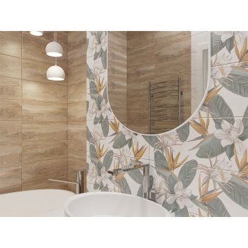 Панно Azori (Азори) Calacatta Ivori Strelitzia 40,2х50,5 см (00-00000702)